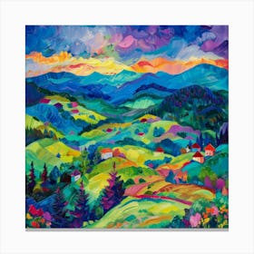 Sunset Over The Mountains 6 Canvas Print