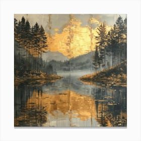 Sunset In The Forest Canvas Print