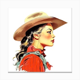 Cowgirl Portrait Face 7 Canvas Print