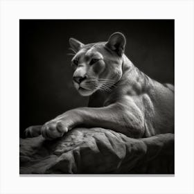 Lion Black and White Canvas Print