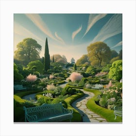 A Stunning And Dreamlike Cinematic Photograph Of A Beautiful Garden Canvas Print