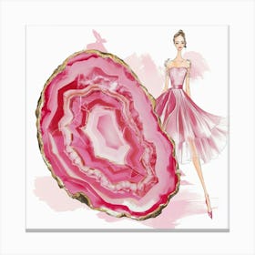 A Stunning Illustration Of A Pink Agate Slice Art Mi4a8ax5spcclgrflwnn7q Wte2atntt2sqq9alsy9ea Canvas Print