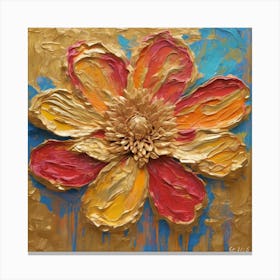 Golden Flower Bliss Canvas Print