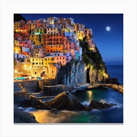 Cinque Terre At Night 2 Canvas Print