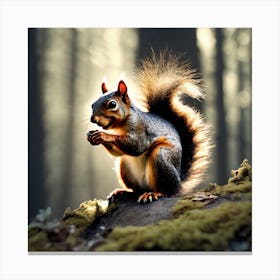 Squirrel In The Forest 247 Canvas Print