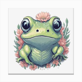 Floral Frog (5) Canvas Print