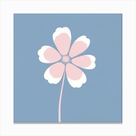 A White And Pink Flower In Minimalist Style Square Composition 215 Canvas Print