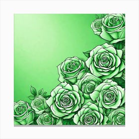 Green Roses 14 Canvas Print