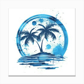Palm Trees On The Beach 5 Canvas Print