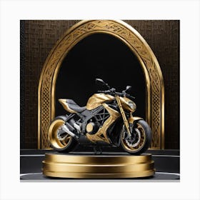 Gold Motorcycle 2 Canvas Print