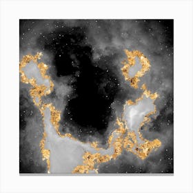 100 Nebulas in Space with Stars Abstract in Black and Gold n.047 Canvas Print