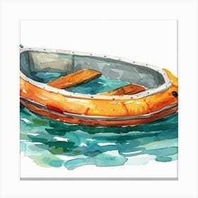 Orange Inflatable Boat Canvas Print