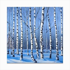 Birch Snow Canvas Print