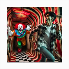 Clowns In A Tunnel Canvas Print