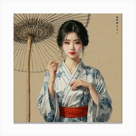 Chinese Geisha Canvas Print