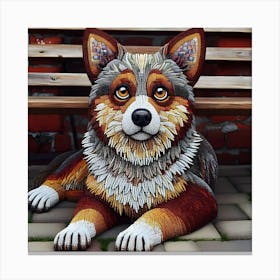 Dog On A Bench Canvas Print