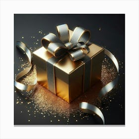 Gold Gift Box 4 Canvas Print
