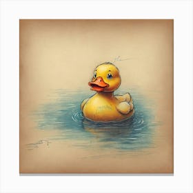 Duck In Water 3 Canvas Print