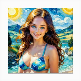 Girl In A Bikini dc Canvas Print