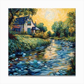 Garden Whispers by the Riverside Canvas Print