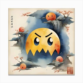 Pac-Man Chinese Painting Canvas Print