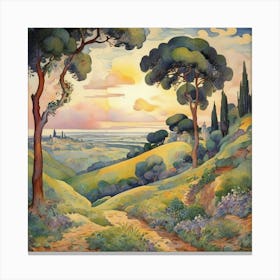 Landscapes 1905 Henri Edmond Cross Cartoon Art Print 1 Canvas Print