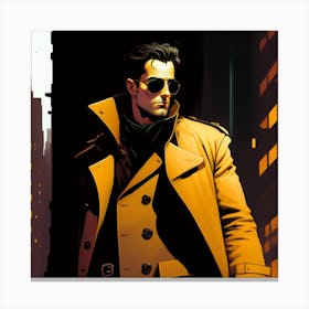 Man In A Trench Coat Canvas Print