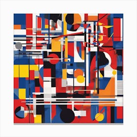 A Bauhausinspired Abstract Composition Featuring 3 Canvas Print