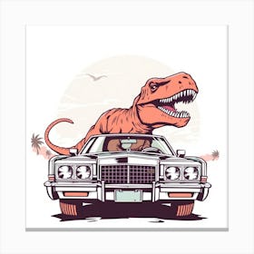 Dinosaur Car 2 Canvas Print