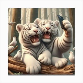 White Tigers Canvas Print