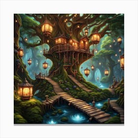 Treehouse in the Swamp Canvas Print