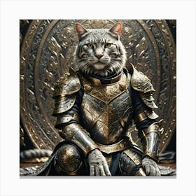Cat In Armor Canvas Print