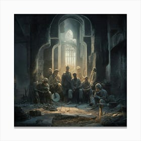 Group Of People In A Church Canvas Print