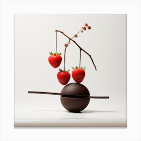 Artjuicebycsaba Chocolate Covered Strawbery Meets Japanese Zen 3 Canvas Print
