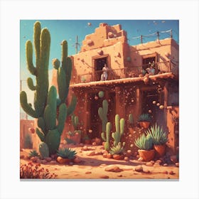 Cactus House 2 Canvas Print