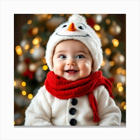 Snowman Baby Canvas Print