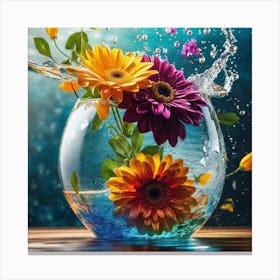 Flowers In A Bowl Canvas Print