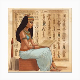 Egyptian Woman Reading Canvas Print