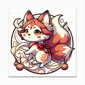 Kitsune Joy 9 Canvas Print