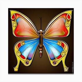 Butterfly With Jewels Canvas Print