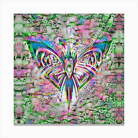 Funky Psychedelic Rave Festival Butterfly 2 Canvas Print