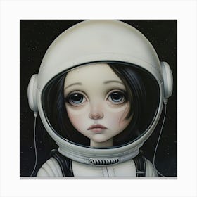 Girl In Space 3 Canvas Print