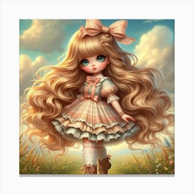 Little Girl With Long Hair 5 Canvas Print