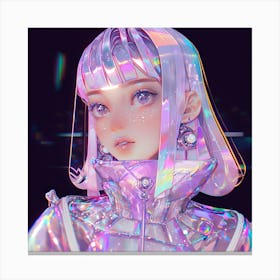 Holographic Girl Canvas Print