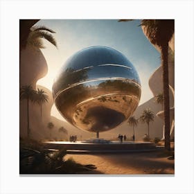 Futuristic Desert Landscape Canvas Print