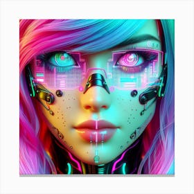 Cyborg Girl Canvas Print