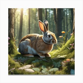 Rabbit In The Forest 123 Canvas Print