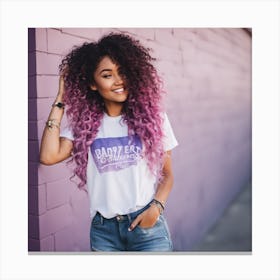 Purple Haired Girl Canvas Print