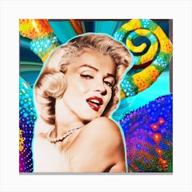 Marilyn - chameleon - nature - colors - photo montage Canvas Print