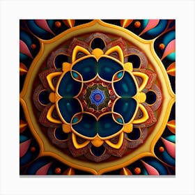 Abstract Psychedelic Mandala Canvas Print